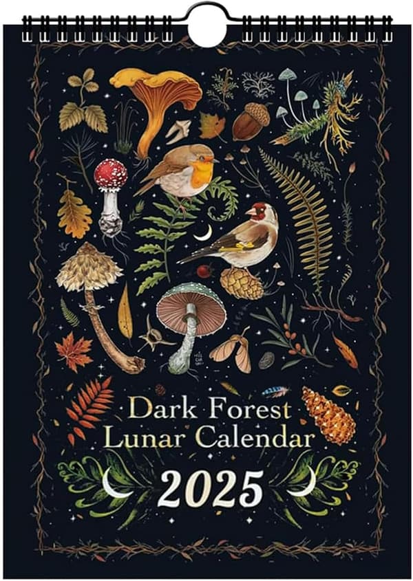 2025 Månedskalender 12 Sider Mørk Skog Tema 21x28cm Veggplanlegger Organizer
