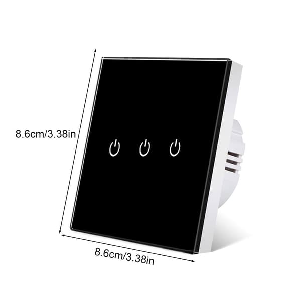EU-kontakt Touch Switch Panel med Ljussensor 1 2 3 Gang Ersättnings Plast Touch Switch för Hotellampa