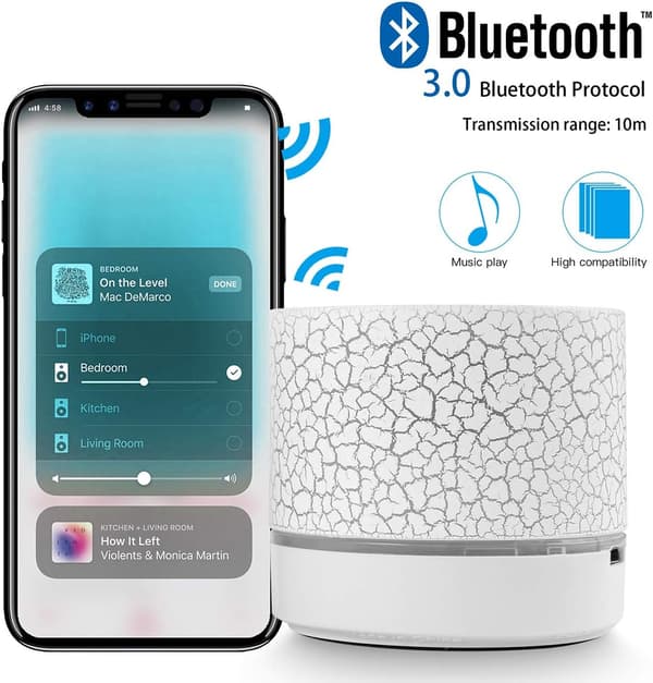 Bluetooth-högtalare med bra ljudkvalitet och musikalitet, vit