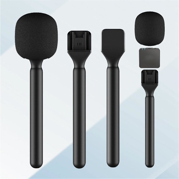 Handhållen mikrofonadapter för intervjuer, kompatibel med Wireless Go/GoII/Mic//Wireless sändare, handhållen adapter Black
