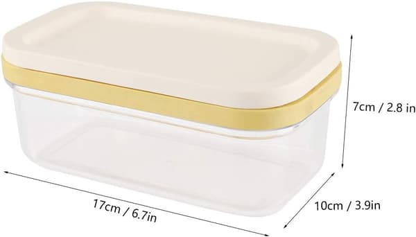 1 x smörask i plast, smörhållare och skärare med lock, smör