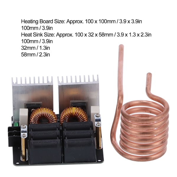Värmeplatta ZVS Högfrekvent Induktionsspole Uppvärmningsmodul Komponenter 1000W 12‑48V