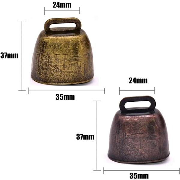 Metallinen lehmänkello kuparikelloja, paimenkello lehmänkello maatilan kello, maatalouden työpöytätarvikkeet koriste DIY-askarteluun. Vihreä/pronssinpunainen