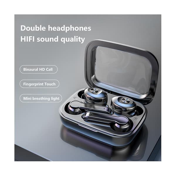 TWS Bluetooth 5.0 Øretelefoner Trådløse Ørepropper 9D Stereo Sport Vanntett Fire Ørepropper Headset Hea