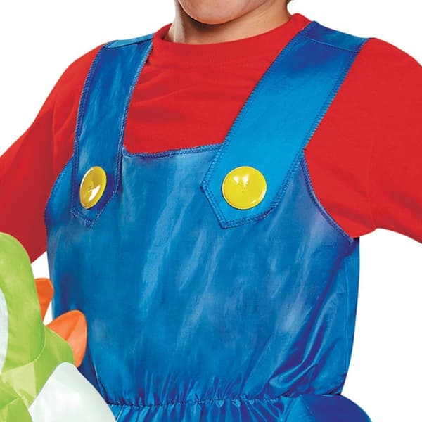 Super Mario Oppblåsbar Kostyme, Mario Rir på Yoshi Barn One Size_tfrf 1