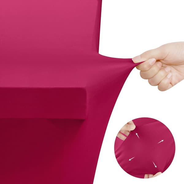 Køkken Spandex Dug 10 Pak [6FT, Fuchsia] 190GSM Stræk Dug Pasform Dækning Rektangulær Fuchsia