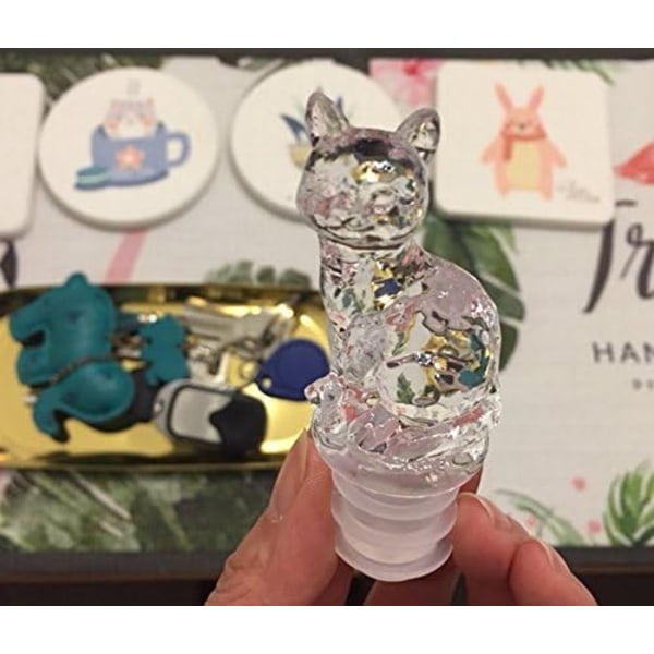 Vinkork för champagneflaskor (transparent katt)