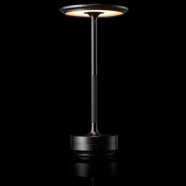 Trådløs bordlampe - Justerbar lysstyrke - Vandtæt - Metal - USB-genopladelig - 1 stk. - WELLNGS - Perfekt black