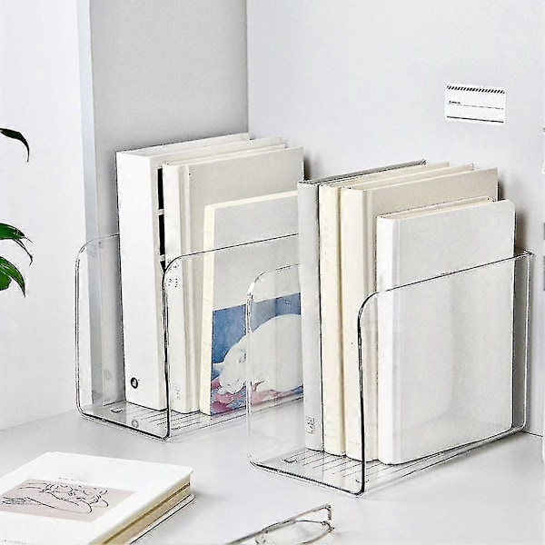 Transparent Bokstöd Bok Dokument Display Stativ Hållare Organizer Bokstöd