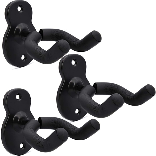 Gitarveggfeste Henger 3-pakning, Gitarrstil Veggbraketter Kroker Stativ for Akustisk Elektrisk Bass Klassisk Ukulele Gitarer