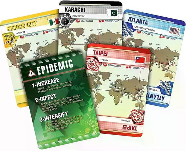 Pandemic brætspil, engelsk udgave, multi/farvede gaver