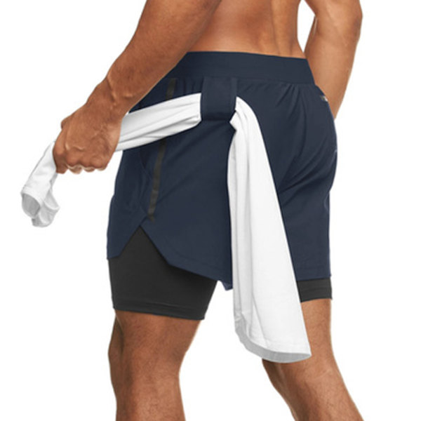 Herrshorts Sport 2 i 1 Shorts Sommarshorts Byxor