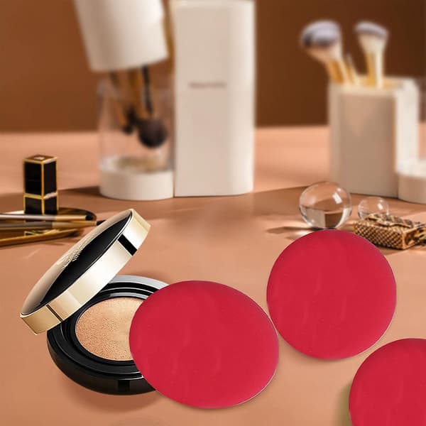 Makeup Pudder Puff Makeup med luftpude, flydende ansigtspudder og concealer, 12, pink og mørkeblå