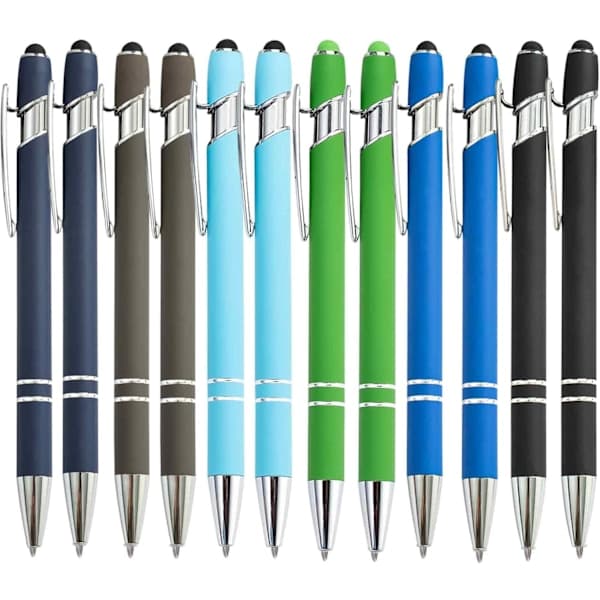 Kuglepenne med Trykknap Multipack 2 i 1 Pensesæt med Stylus Spids Sort Blæk Penne til Arbejdskolleger Søde Papirvarer Kvinder Mænd Kontorgave Basic Basic