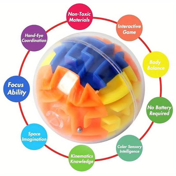 12 kpl 3D-labyrintti muistipallopeli lapsille 12pcs