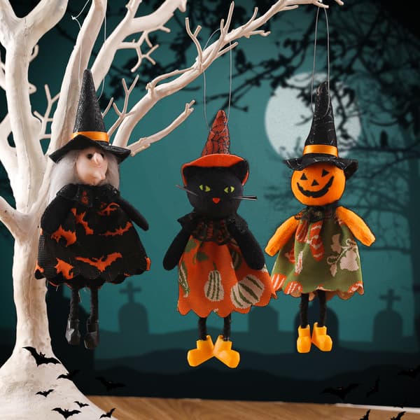 3 Halloween pientä roikkuvaa palaa haamufestivaalin kurpitsahaamuja