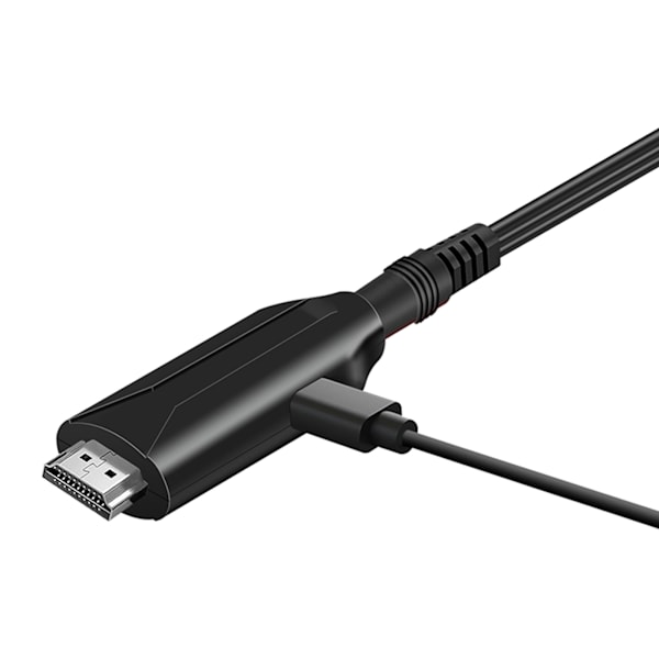 1080P SCART till HDMI-kompatibel konverteradapter, SCART-ingång till HDMI-kompatibel utgång Video Audio Converter-kabel