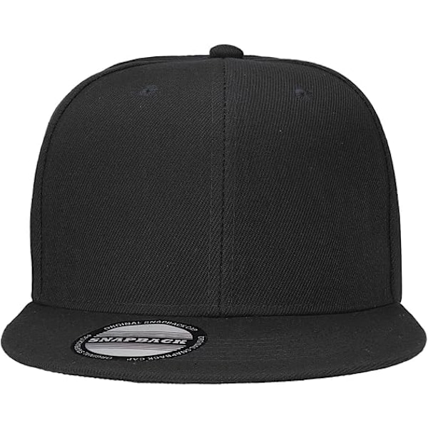 Klassisk Snapback Keps Hip Hop Stil Platt Skärm Enfärgad Justerbar Storlek Z-FD-RC-634 black