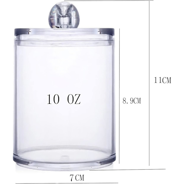 Bomullsrondellshållare 10 Oz Badrumsburkar (4-pack)