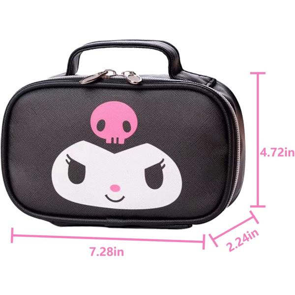 Kawaii Kuromi Väska, Kuromi Sminkväska, Söt Tecknad Kosmetikväska, Mini Rese Toalettväska, Vattentät Återanvändbar Konstläder (Svart)