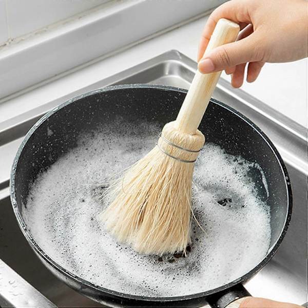 Diskborste, Portabel Non-Stick Skrubber, Köksborste, Multifunktionell Diskborste, för Diskar, Grytor, Diskho, Liten Vit