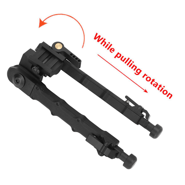 Aluminiumslegering Skyde Bipod Teleskopisk Hurtigmonterings Bipod til Udendørs Jagt Skydning Sort