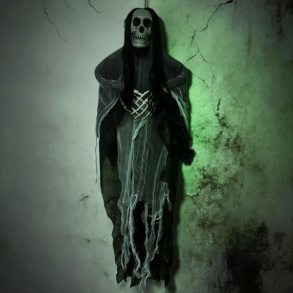 Halloween Spøgelsesdekorationer Udendørs Pynt Spøgelseshus Rekvisitter Til Havefeststed Long-haired skeleton ghost 60*90cm