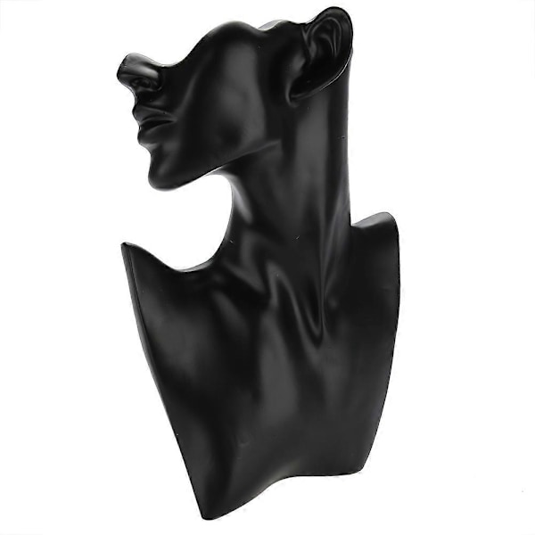 Halskæde Øreringe Holder Mannequin Hoved Buste Stand Model Butik Smykke Display Stativ Sort