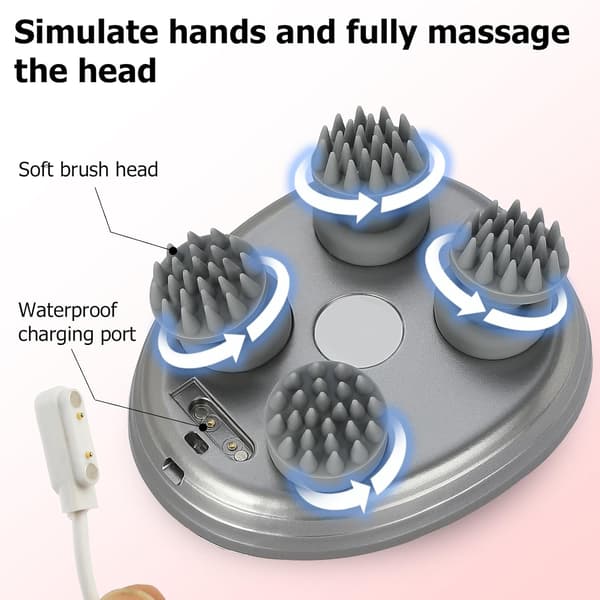 Hårbottenmassage med rött ljusterapi Hårväxtborste Högfrekvent vibration för att förebygga håravfall Black Head Massager för hårbottenvård