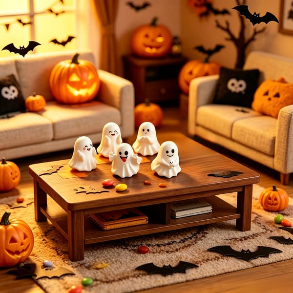 Halloween figursett søt mini hjemmeinnredning feriefestdekorasjon høst sesongbasert borddekorasjon Combo package