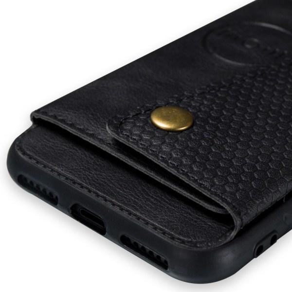 iPhone 7/8/SE (2020/2022) - Nahkainen Kuori Korttipaikalla Ja Magneetilla -