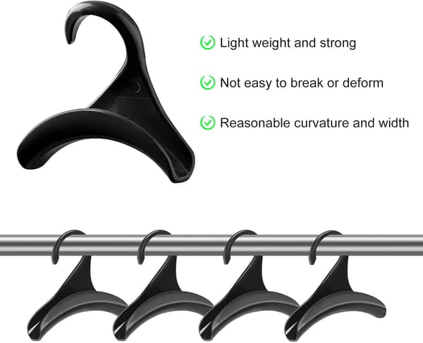 10-pack Svarta Krokar För Väskor Hattar Halsdukar Multifunktionell Klädhängare Organizer 11x4x11cm