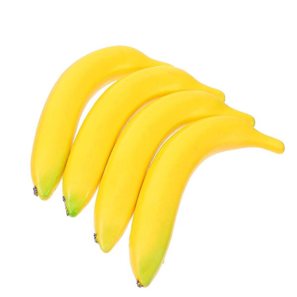 4 stk. boligdekorationer Naturlige bananhåndværk Levende bananfigur Falsk banan
