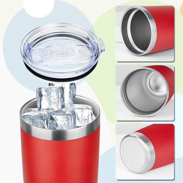 Premium Eristetty Termosmuki 600ml BPA-vapaa 304 Ruostumaton Teräs Punainen