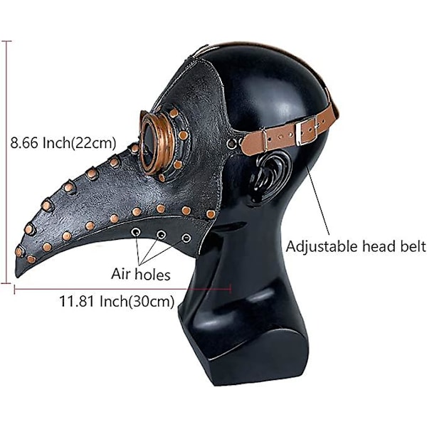 Doktor Pests Mask Ravn Mask, Steampunk Proboscis Näbbmask