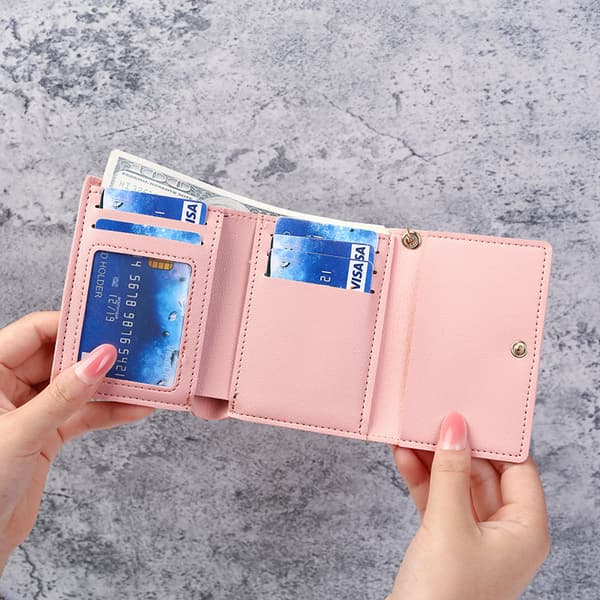 En Söt Lila Tecknad Miniplånbok 11cm × 2cm × 9cm Kort Modell för Dam