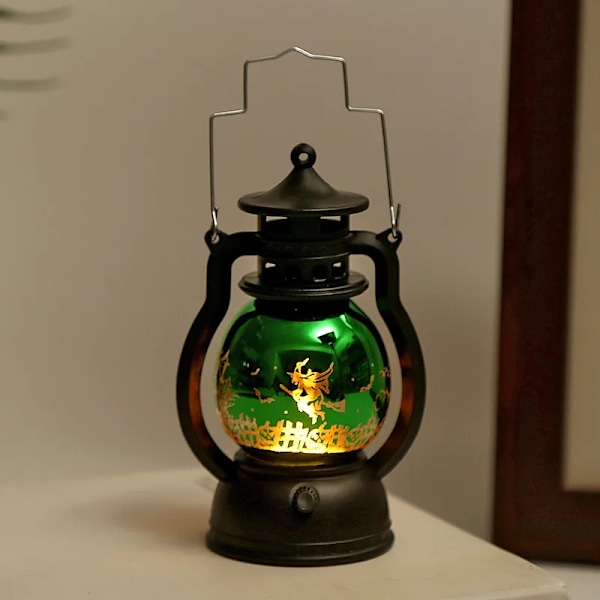 Retro LED Nattlys Elektrisk Lampe Halloween Dekorasjon grønn green 8*15.5cm