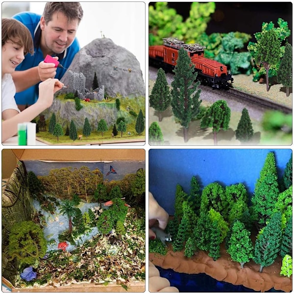 50 modelltrær, 3D modelltrær, mikro modelltrær, modelljernbane tr
