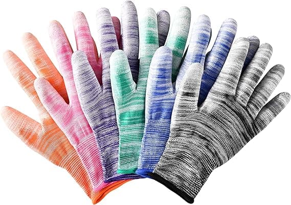 6 par åndbare havehandsker til kvinder og mænd - Super Grip multifunktionelle arbejdshandsker