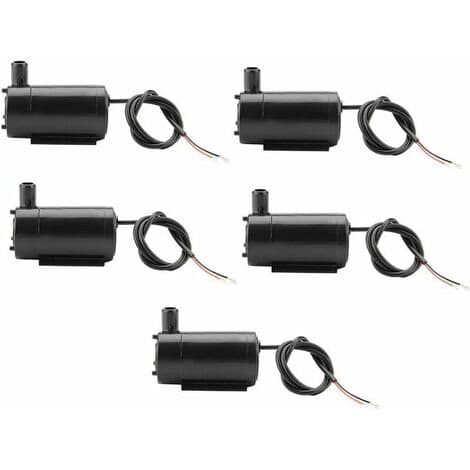 5 st mini vattenpump, 3W 220V DC 3V-5V dränkbar plastpump för akvariumfontän
