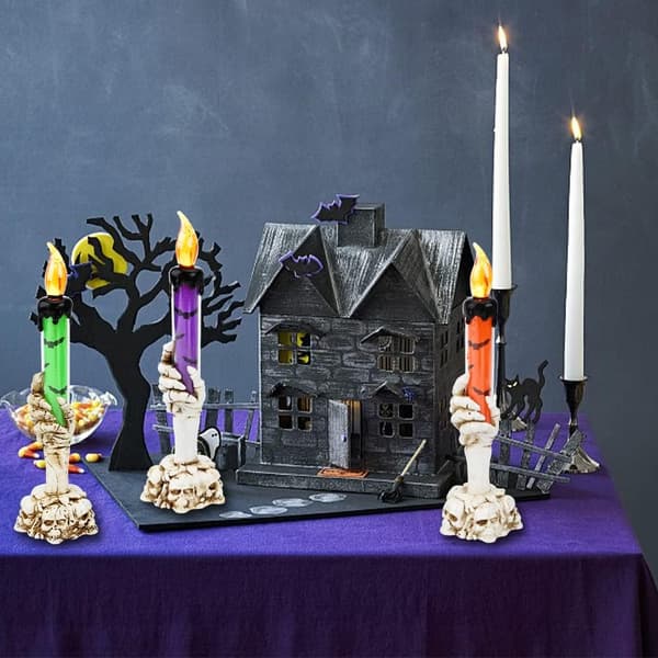 4-pack 3/4 Halloween LED-ljusstake, Halloween-lykta
