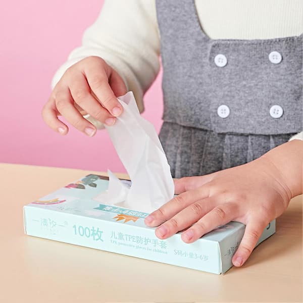 100 stk. handsker til børn fødevaregodkendte handsker transparente til børn 3-12 år