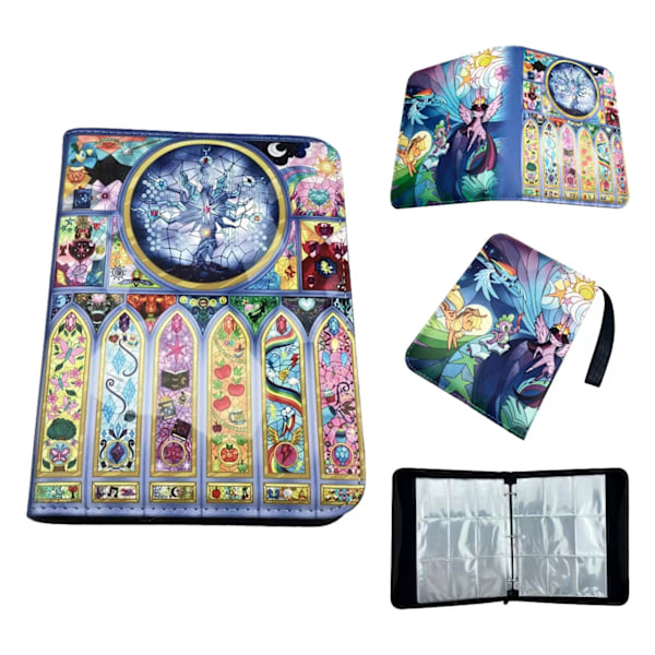 Kortalbum förvaringsalbum högkvalitativt lösbladigt samlingsalbum samlingsalbum kortficka innersida ins 9 grids, 50 pages, 900 card slots 7 pictures of my little pony