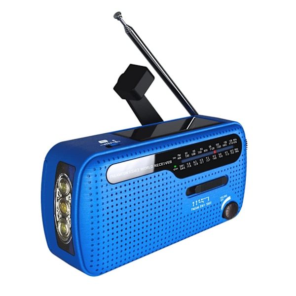 Vind opp radio håndsveiv solcelle radio bærbar overlevelse nødradio AM/FM/SW med USB telefonlader batteriradio dynamo radio med lommelykt