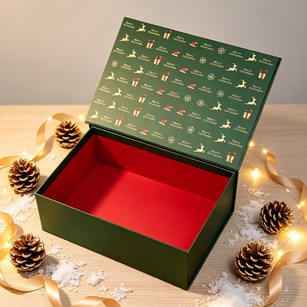 Julklappsförpackning Festlig inslagningslåda Flip-top box; 35*23*15