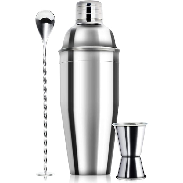 24 oz Cocktailshaker Bar Set - Professionell Margarita Mixer Drink Shaker och Mätning Jigger & Mixing Sked Set i Bartender Sil Martini Kit