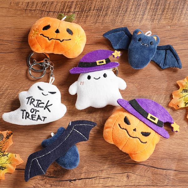 Halloween Græskar Spøgelse Plys Nøglering, Blødt Squishy Tøjdyr til Taskepynt Ghost 7cm
