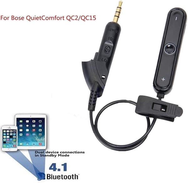2 stk. Trådløs 4.1 mottakeradapterkabel erstatning USB-kabel QuietComfort QC15