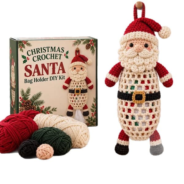 Handgjort virkat djurväskfodral DIY-kit - Stickad påse för nycklar och småsaker DIY Material Kit sloth