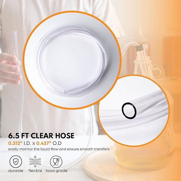 3/8 tommer Automatisk Hvert med Klemme 2 m Slange Flaskefyllingssett med Matvaregodkjent Gratis Plastslange